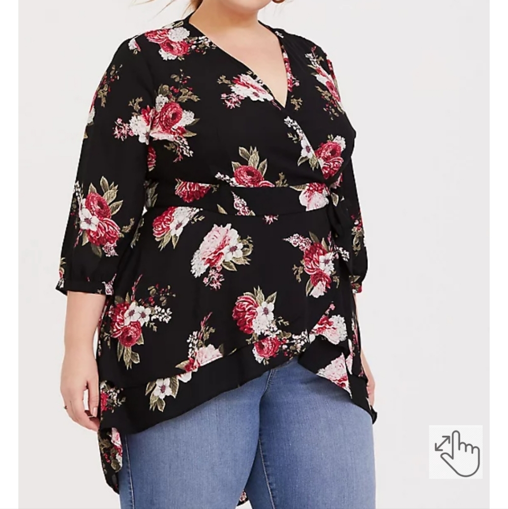 Torrid Georgette wrap blouse